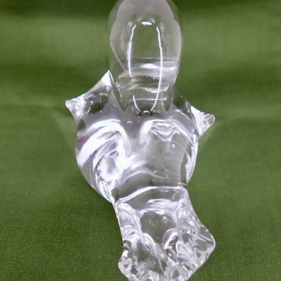 Art Glass Bird Figurine Hand Blown Clear Mid Century Modern 4.5” x 2" MCM 10 oz - Picture 8 of 16